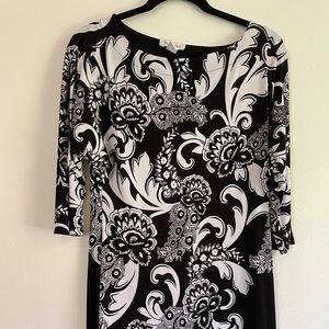 White House Black Market black and white dress
